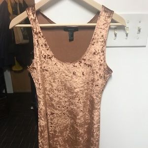Silky velvet trendy bronze bodycon dress